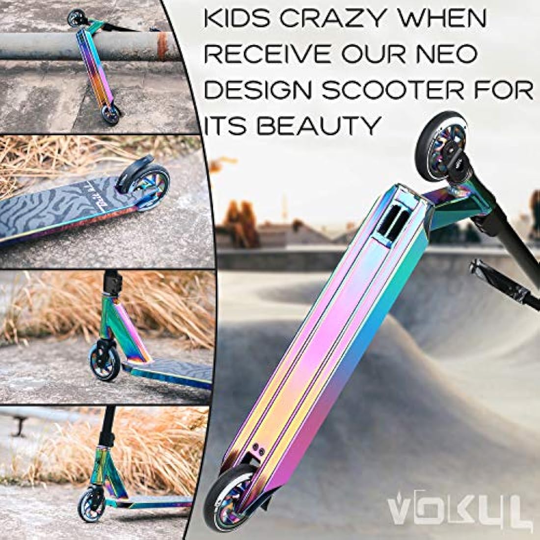 VOKUL BIZT K1 Pro Scooter - Stunt Scooters for Kids 7 Years and Up, Beginner to Intermediate Tricks Freestyle Scooters with 110MM Alloy Wheels
