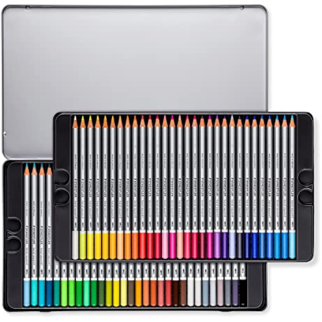STAEDTLER 125 M60 Karat Aquarell Watercolour Colouring Pencil - Assorted Colours (Tin of 60 Pencils)
