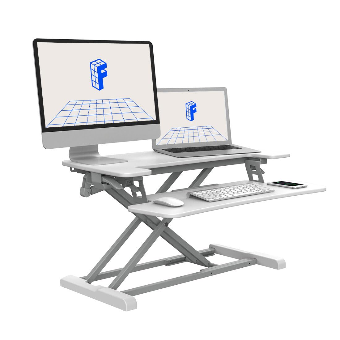FLEXISPOT Standing Desk Converter Sit to Stand up Desk Riser with Dual Monitor and Laptop