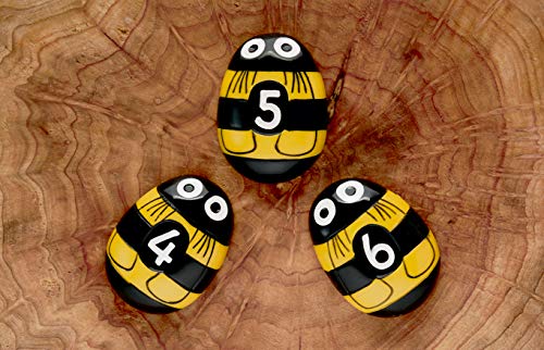 Yellow Door Honey Bee Number Stones | Early Maths | Bees Number Bonds | Maths for ages 2 3 4 5 |Addition Subtraction |Subitising | Early Educational Toys for Counting 1-10 | Sequences Numerals