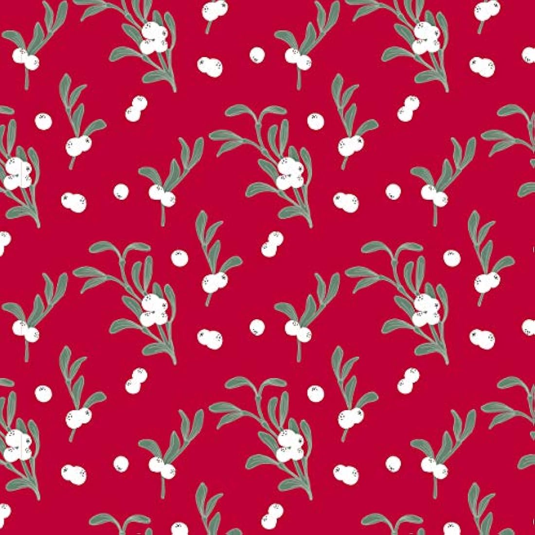 Clairefontaine - Ref 202058C - Excellia Christmas Fantasy Gift Wrap Paper Roll (Single Roll) - 70cm Width x 50m Length, 80gsm Paper - Mistletoe Design