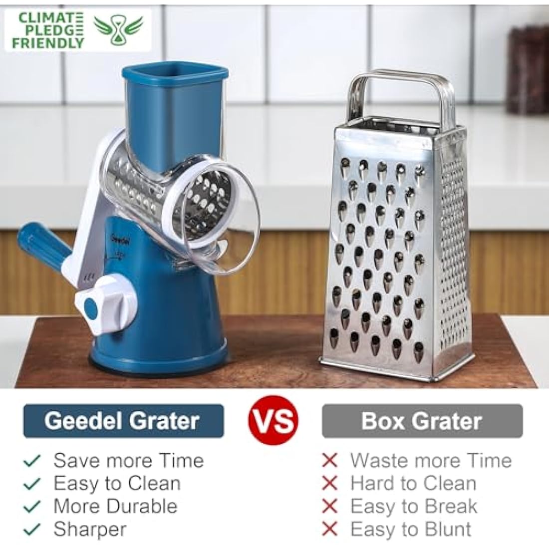 Rotary Cheese Grater, Vegetable Slicer with Three Drum Blades, Grater for Kitchen Faster and Easy Cutting, Rotary Drum Grater Ideal for Cheese, Cucumber, Carrot, Nuts, etc.