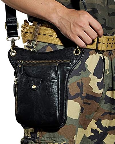 Xieben Leather Drop Leg Bag for Men Women Motorcycle Bike Riding Cycling Multi-Purpose Thigh Waist Fanny Pack Travel Hiking Sports Camping Pouch