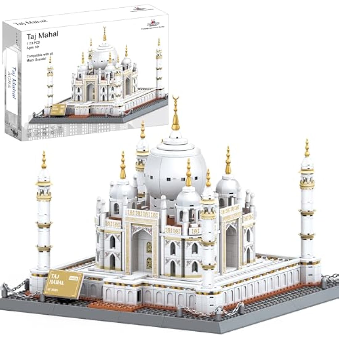 Taj Mahal Building Block Set 1,113 Pieces) India's Taj Mahal Famous Landmark Series Model for Kids and Adults