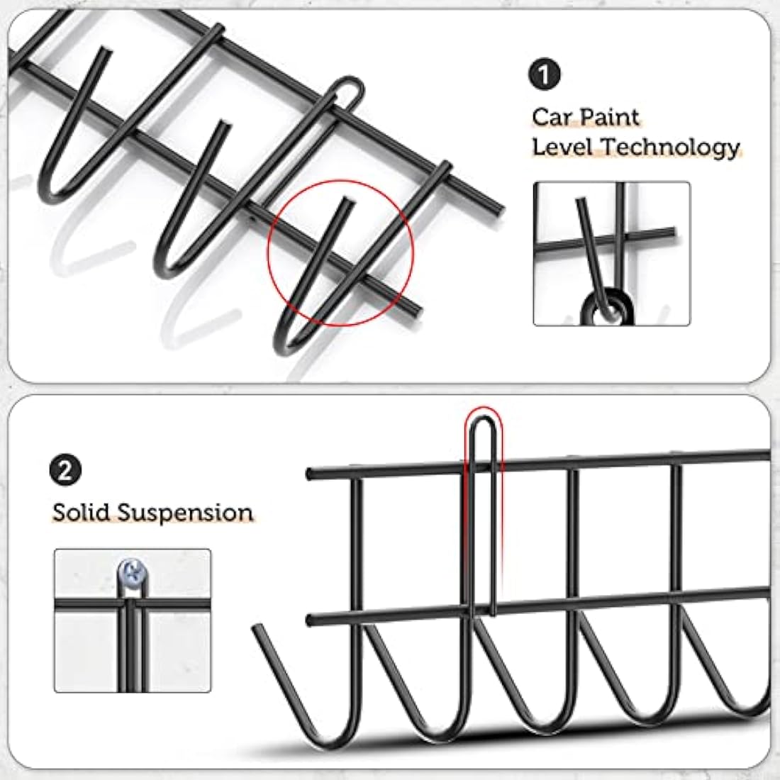 zacurter Garden Tool Rack Garage Tool Organizer Wall Mount Tool Holder Yard Hangers Organizer Heavy-Duty Hook Wall Storage Rack Holds Garden Tools, Shovels, Rakes, Hoses, Ropes (64 inches/160cm)