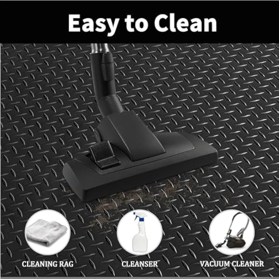 ybaymy Garage Floor Mats, 1 X 5m Waterproof Garage Flooring Matting, Heavy Duty Anti Slip Rubber Mat, Commercial Rubber Matting Roll for Workbench, Kitchen, Gym, Shed Flooring, Van Flooring