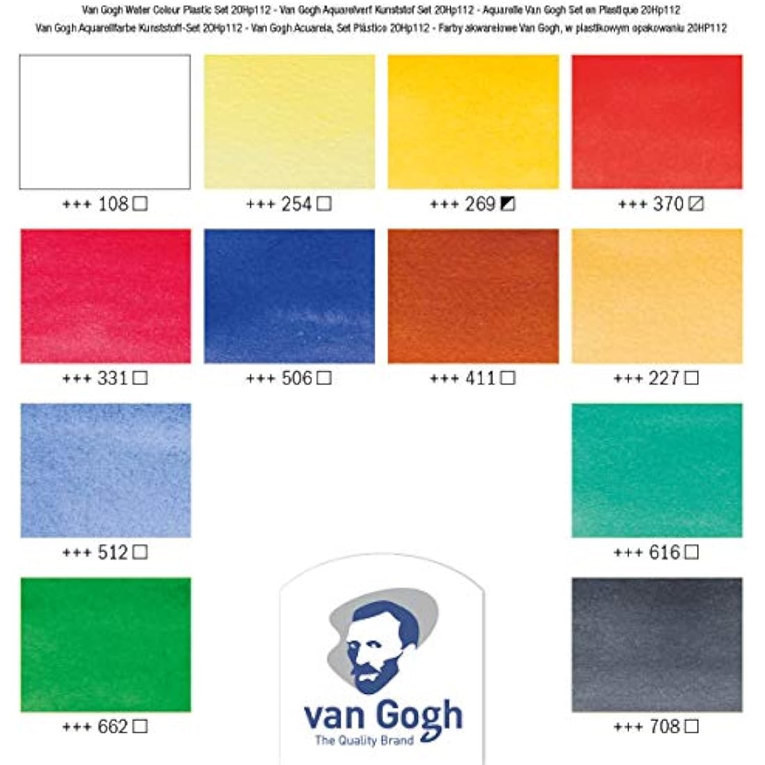 Van Gogh Watercolour Plastic case Set | 12 x 10 ml Tubes