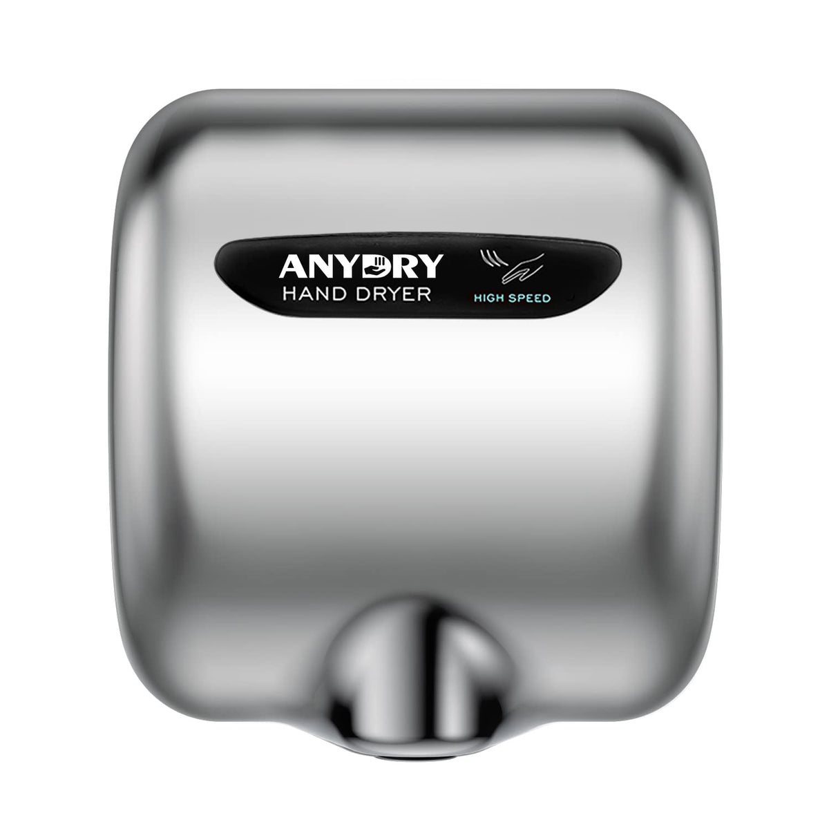 anydry 2800B Commercial Hand Dryer For Toilets,Heavy Duty Stainless Steel Electric Hand Dryers,With Banner.(Polished)