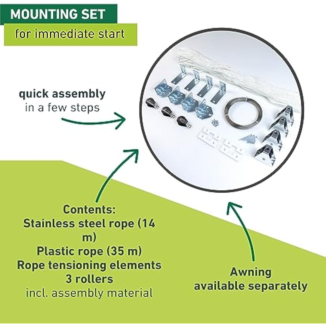Windhager 10884 rope-pull assembly set