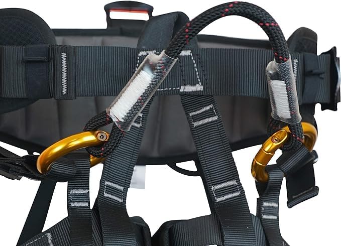 Climbing Harness, Half Body Tree Climbing Harness Men,Thicken Widen Protect Waist Safety Harness for Arborist Harness,Working Rescuing at Height Safety Belt Harness