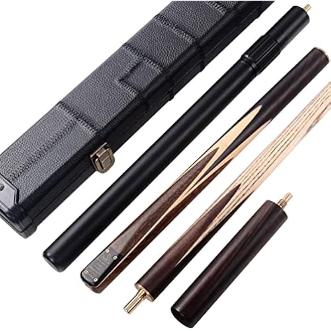 CUESOUL Classic Handmade 57 Inches 18oz Rosewood 3/4 Jointed Snooker Billiard Pool Cue, Rosewood Butts and Aluminum Telescope Extension with Leathertte Protective Case, 9.5mm Tip Snooker Cue Set