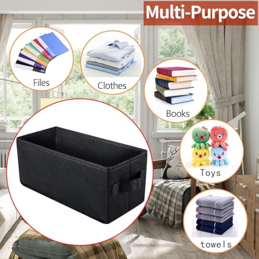 UENTIP CD Storage Boxes - Pack of 4 CD Case Storage - 13.2" x 5.9" x 5.3", Container holds 30 CDs in full jewel cases, 60 CDs in slim cases, and 165 discs in CD sleeves - Black