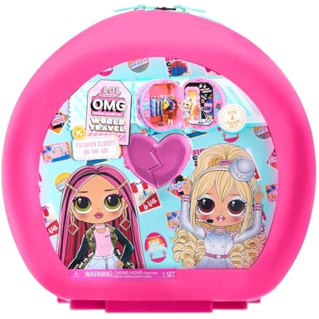LOL Surprise OMG World Travel Fashion Closet On-The-Go - Rolling Storage Case with Accessories & Backdrops - Fits 4 Fashion Dolls & Doll Accessories - Collectable - Great Gift For Kids Ages 4+