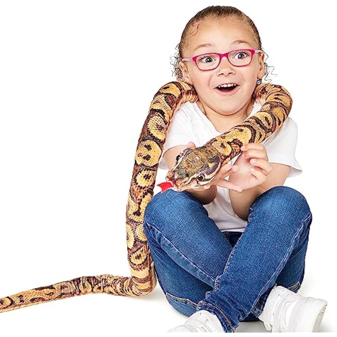 Zappi Co Kids Stuffed Soft Cuddly Plush Snake Toy-Part of Safari Animals Collection, Perfect for Kids (180 cm Length)(Burmese Python)