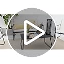 Grand patio Conversation Sets 4 Pieces, Garden Table and Chairs, mesh sling Material, Waterproof, Breathable, Garden Furniture Sets for Outdoor, Backyard, Poolside (Brown)