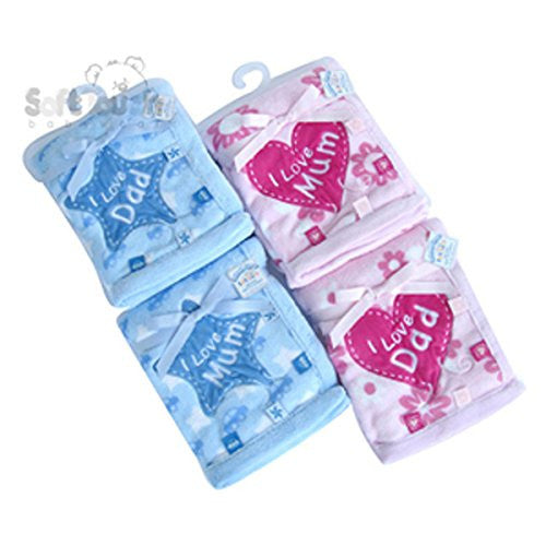 soft touch infants wrap one supplied pinkor blue love dad or love mum (please message choice)