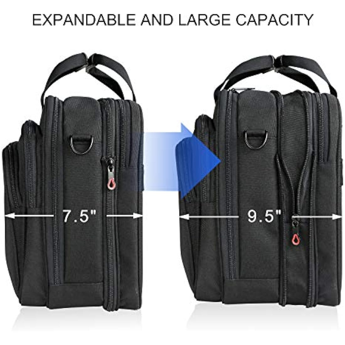 KROSER Laptop Bag Fits 17.3 Inch Laptop, Water Resistant Laptop Briefcase for Men Women Shoulder Bag Computer Bag with RFID Pockets Laptop Case for Work Travel Business School, Black