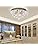 A1A9 Modern Flush Mount Crystal Chandelier, K9 Crystal Droplet Round Chrome Ceiling Lights, Elegant LED Pendant Lamp Fixture for Living Room, Dining Room, Bedroom, Lounge D35cm (4 Lights)