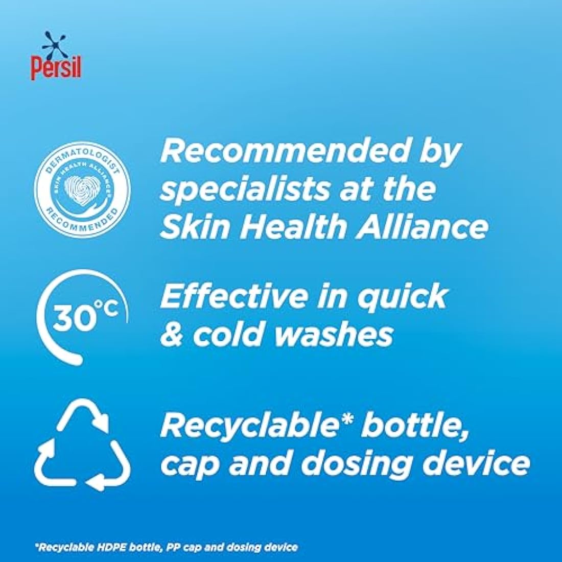 Persil Non Bio Laundry Washing Liquid Detergent outstanding stain removal in quick & cold washes tough on stains, gentle next to sensitive skin 53 washes (1.431 L)