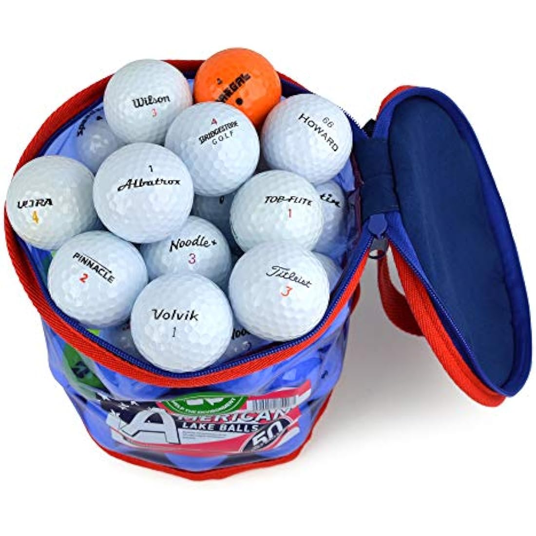 Second Chance Lake Golf Balls with Reuseable Carry Bag - Select 25, 36, 50 or 100 Golf Balls