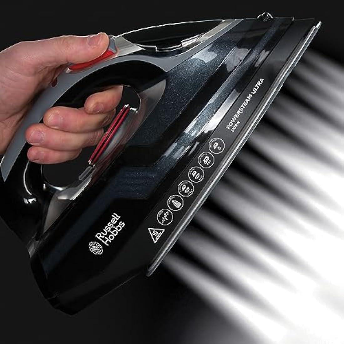 Russell Hobbs Steam Iron [3100W, 210 g/min extra steam boost, 70 g/min steam] Power Steam (350ml, ceramic soleplate, self-cleaning & spray water function, anti-limescale, drip stop) 20630