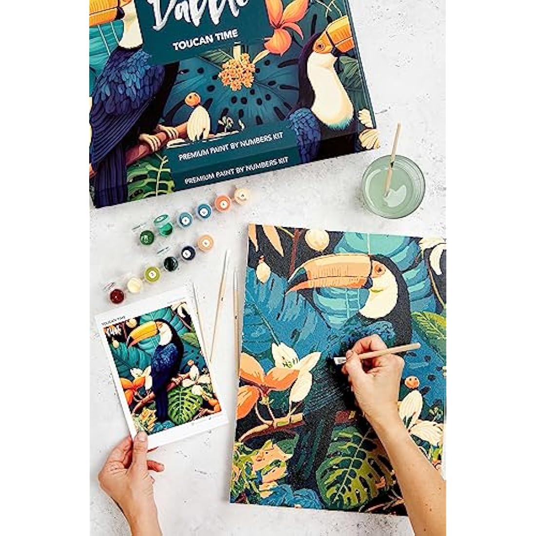 Dabble Paint by Numbers Kit – Paint by Numbers for Adults Beginners with Canvas Frame, Painting Kit for Adults, Flowers Design
