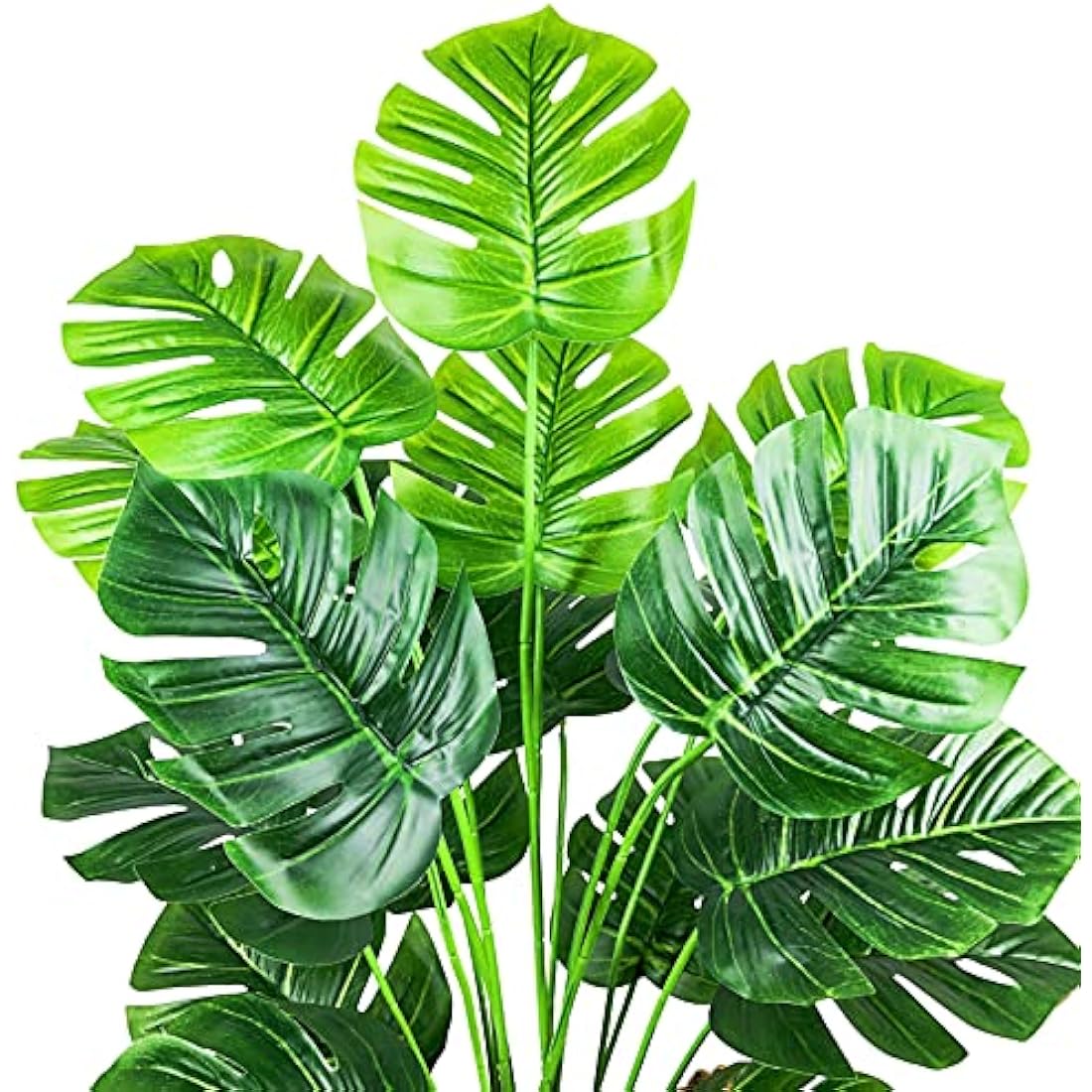 AIVORIUY Artificial Plants Fake Turtle Tree Leaves with Stems 29" Tall Faux Palm Tree Large Monstera Imitation Frond Leaf Tropical Plant Greenery Floral Jungle Party Indoor Outdoor Garden Decoration