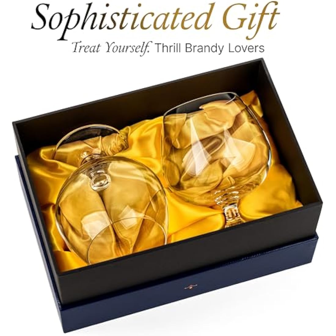 GLASSIQUE CADEAU Large 620 ml Crystal Brandy and Cognac Snifter Glasses | Set of 2 | Short Stem Giant Sniffer Bowls | Drinking and Tasting Glassware for Armagnac