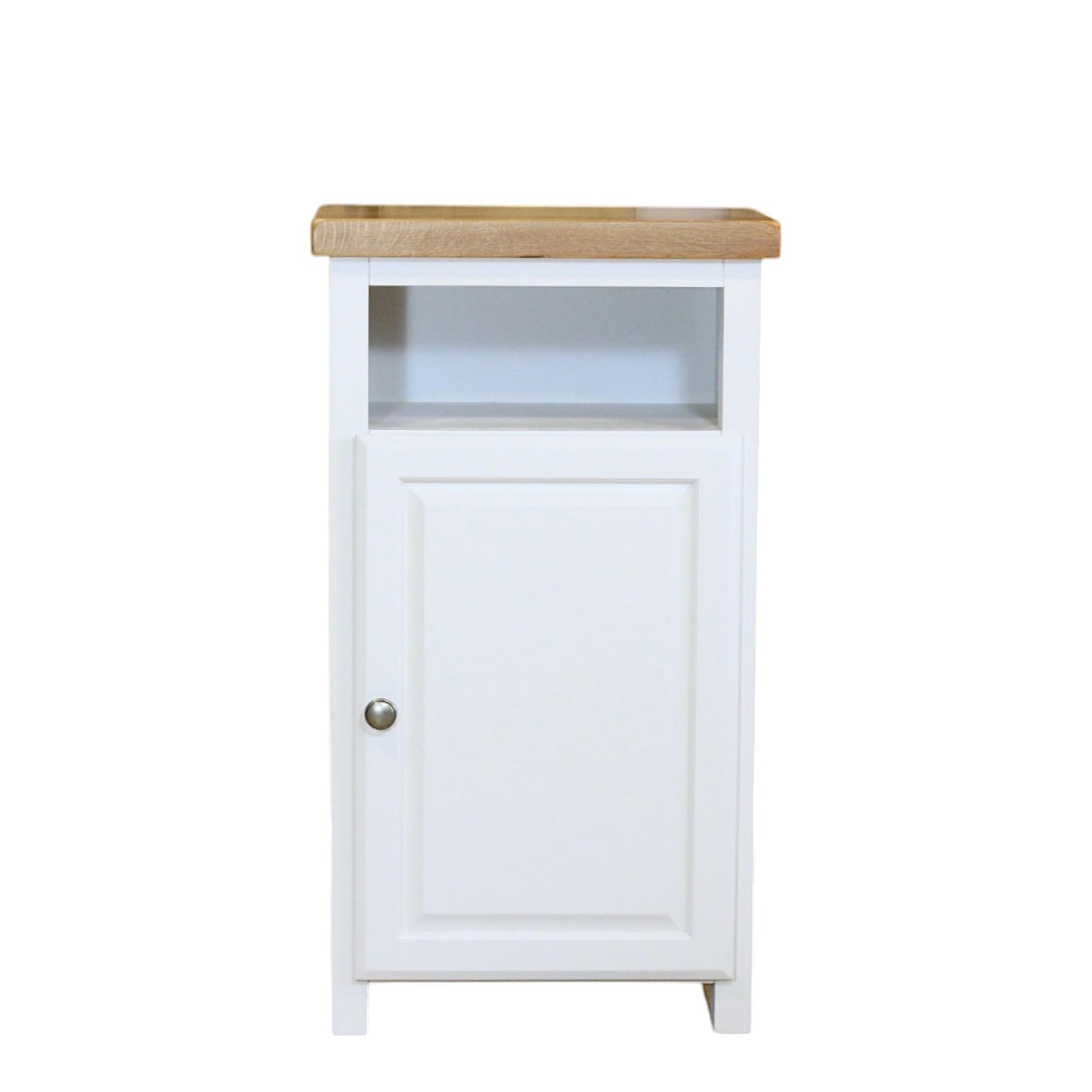 GROF GROFurniture Snow White Slim Cabinet, Bathroom Storage Cabinet, Oak Painted Kitchen Cupboard, Hallway Storage Unit, Storage Cupboard