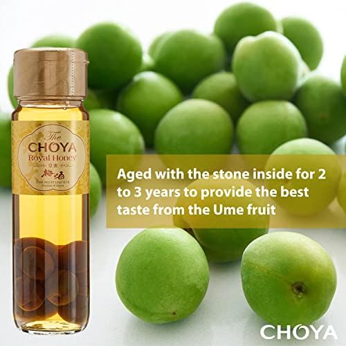 Choya - Ume Fruit Liqueur - Royal Honey Syrup Liqueur - Authentic Japanese Umeshu - Notes of Almond & Honey - Ideal for Cocktail Making - 70cl with 100% Natural honey.