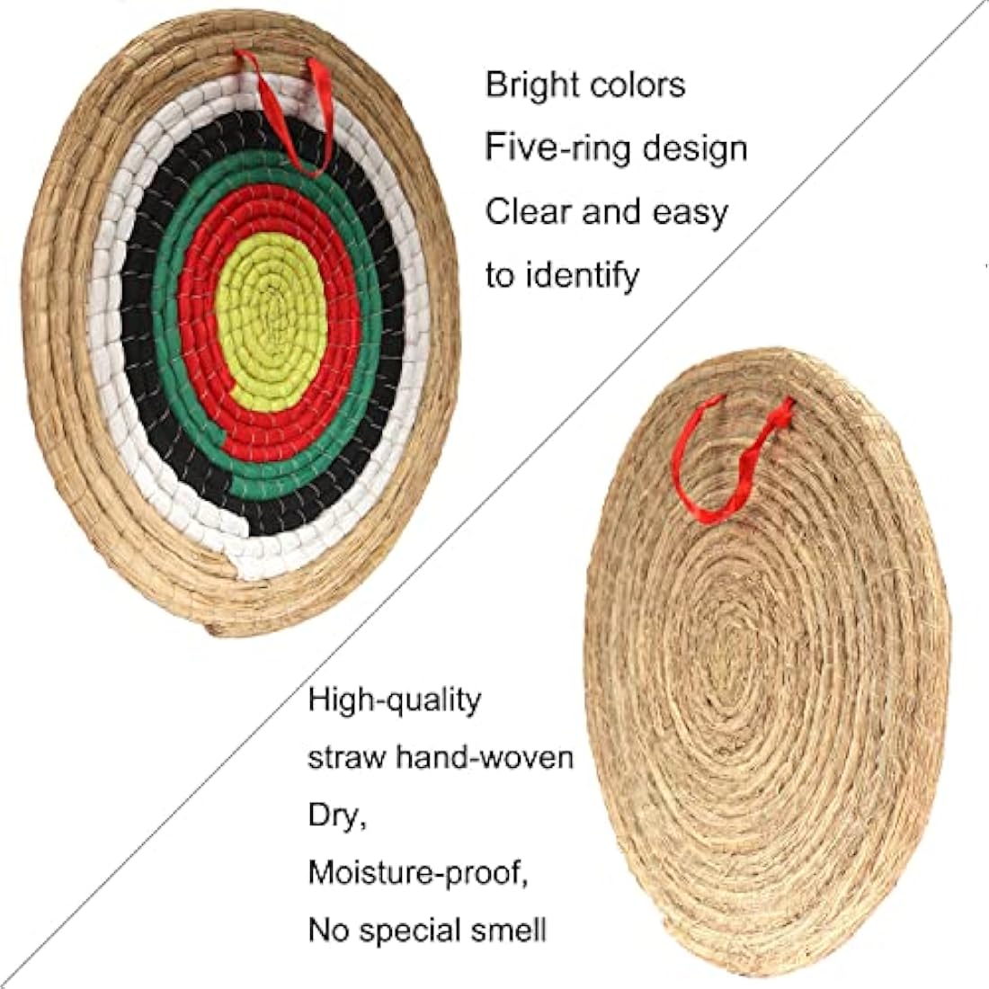 AUVIM Archery Targets for Backyard Hand-Made Straw Archery Target for Recurve Bow Compound Bow or Longbow 20 Inches Traditional Bow Arrow Target for Kids Youth Adult Archery Hunting Practice