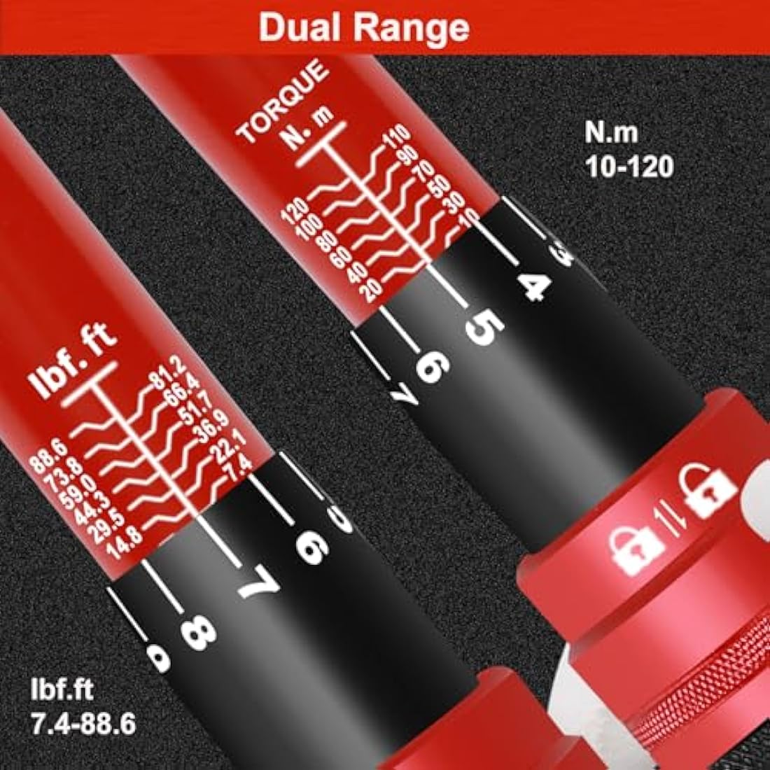 ATsafepro Torque Wrench 3/8 Inch, Dual-Direction Adjustable Bike Torque Wrench 10-120 Nm, Accuracy ± 3% Drive Click Torque Wrenches for Car, Motorcycle, Bicycle Maintenance