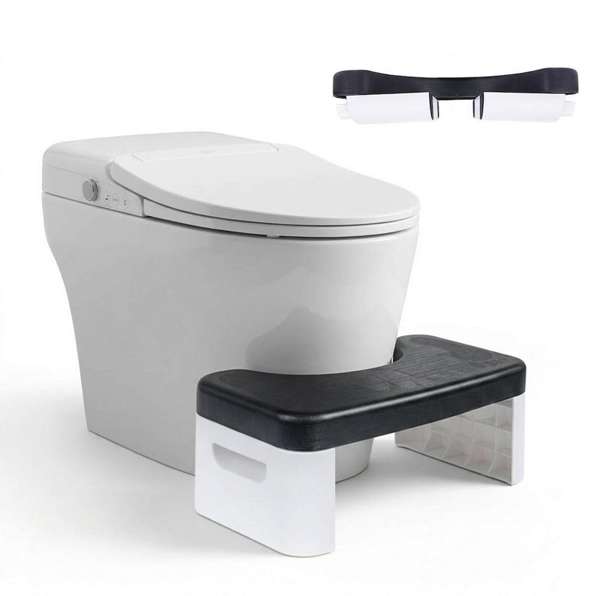 Toilet Stool for Bathroom,Non-Slip Potty Stool for Pooping,Toilet Step Stool for Adults/Seniors/Kids(1count) (black)