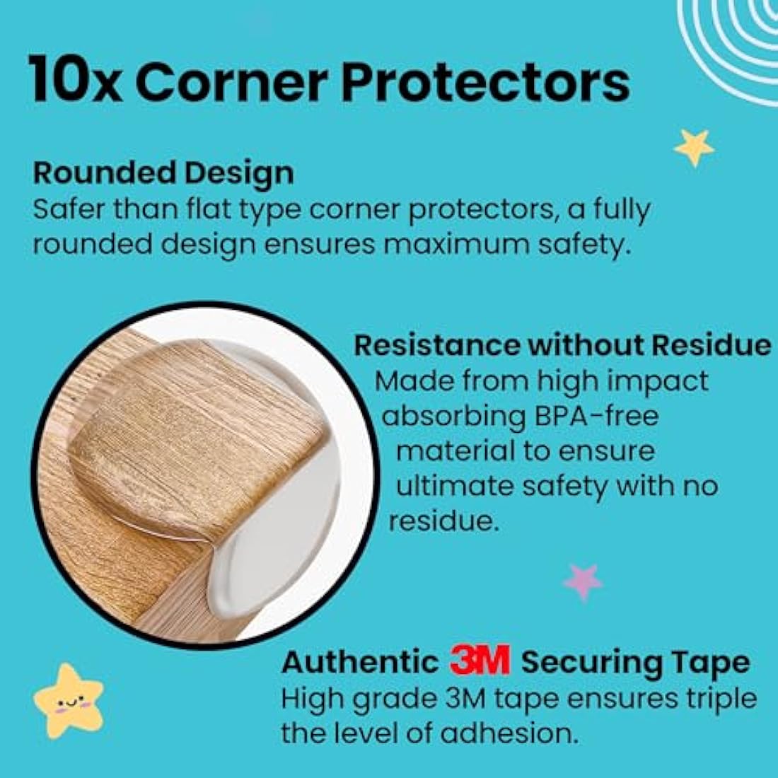 Booboo (40 Pack) Child Safety Baby Proofing Kit | x10 Door Strap Locks, x10 Corner Guards, x20 Plug Protectors | Baby Proof Your Home & Kitchen with No Trapped Fingers | No Tools Needed