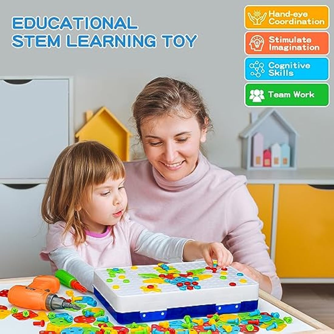 SHAWE 3D Take Apart Toy for 3 4 5 6 Years Old Boys Girls Gifts – Creative Construction Toys Kit – Puzzles Assembly DIY Play Set with Storage Box