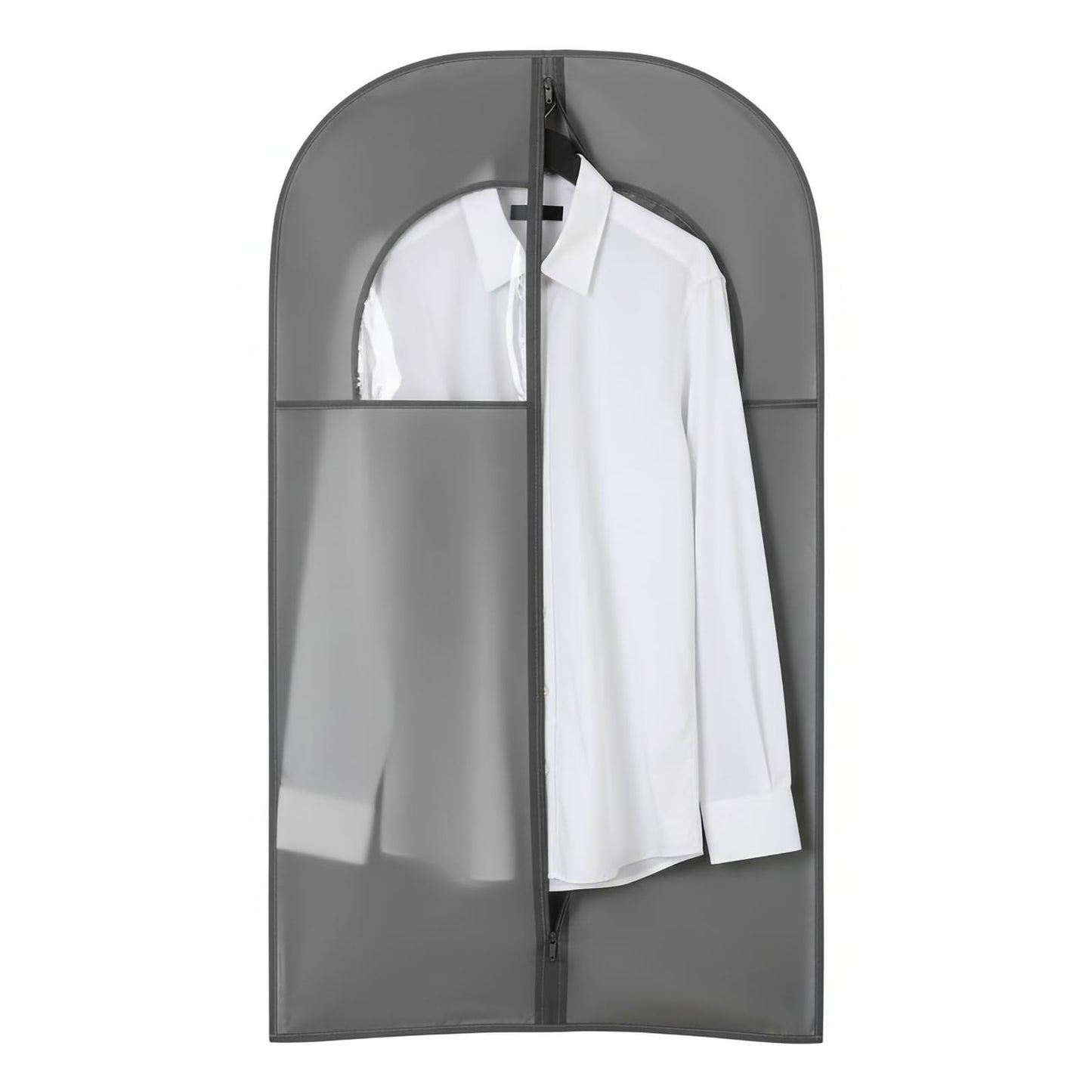 Suit Covers for Men, PEVA Garment Bags with Large Window, Grey, 60x110cm
