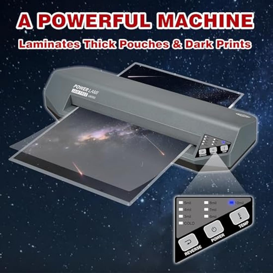 SINCHI 75-250 Micron Commercial Laminating Machine, A3-Size, 48-Second Warm-up, Max. 18s/Page, Heavy Duty, Never Jam, Thermal Laminator Machine with 10 Laminating Pouches for Office and School