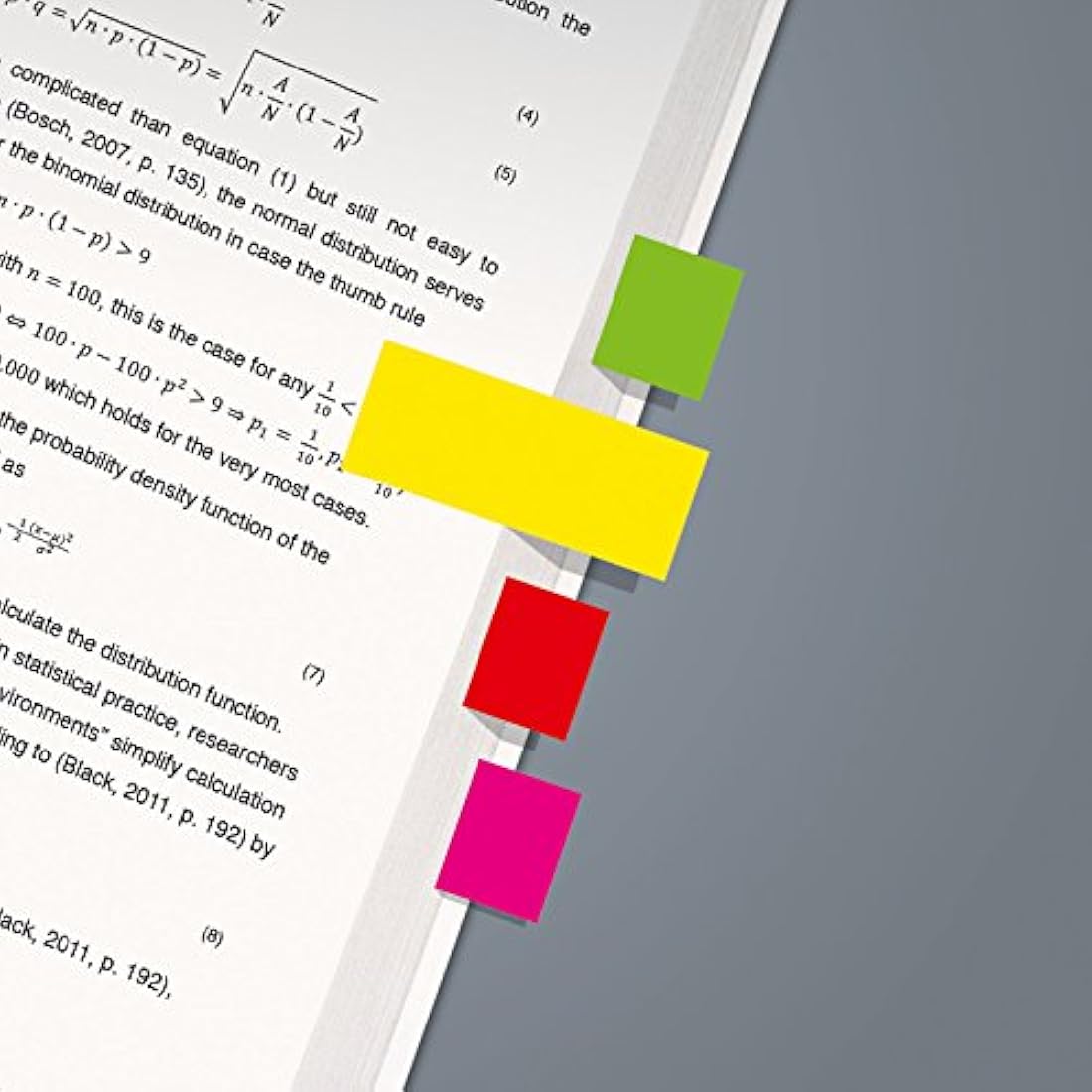SIGEL HN655 Index Page Markers, Orange/Yellow/Red/Green/Pink 200 strips (pack of 10)