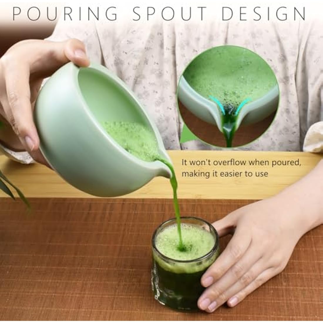 Artcome 7 Pcs Complete Matcha Tea Ceremony Kit - Bowl, Whisk, Scoop, Strainer, Powder, Set for Usucha, Koicha, Latte (Green)