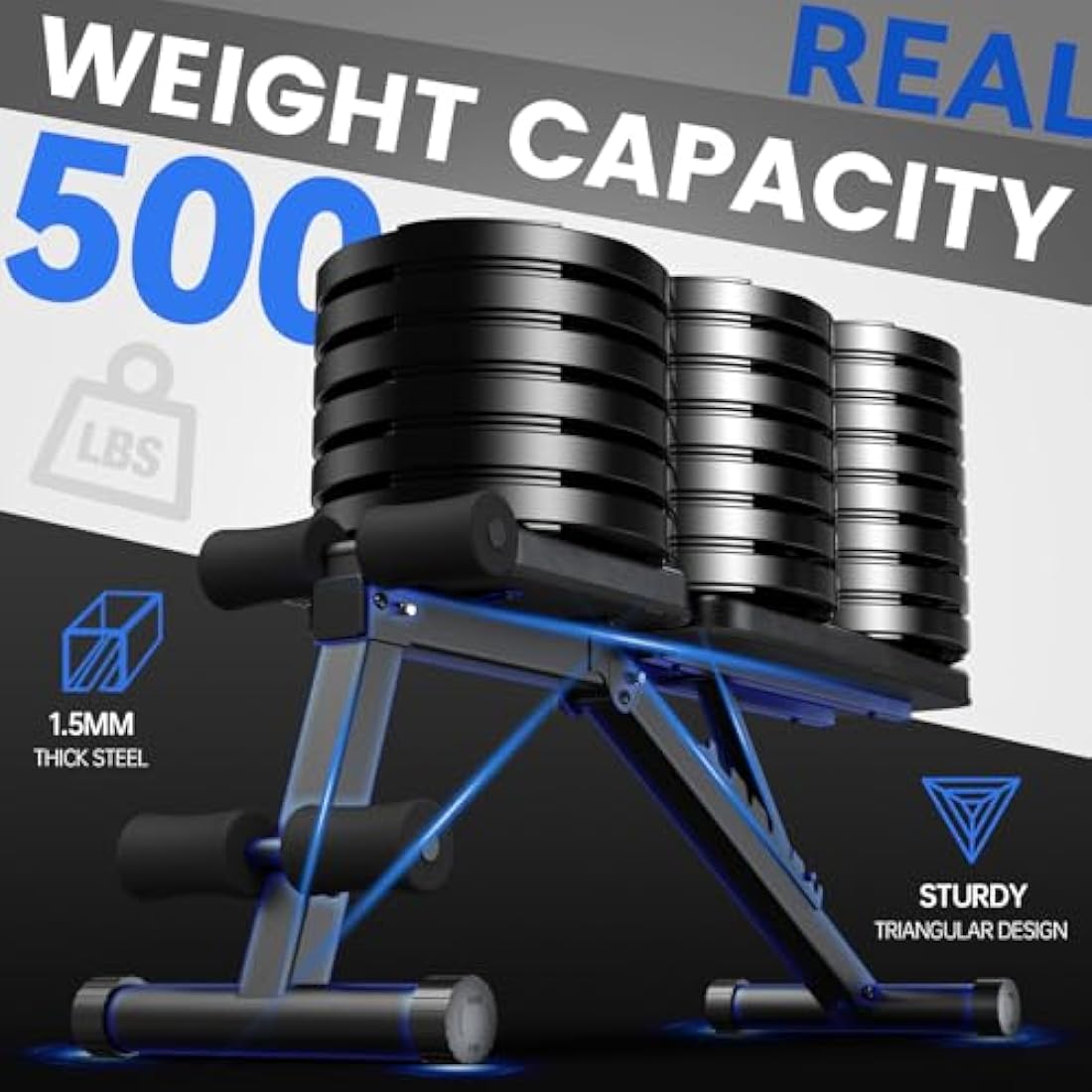 PASYOU Adjustable Weight Bench Full Body Workout Multi-Purpose Foldable Incline Decline Exercise Workout Bench for Home Gym,PA300