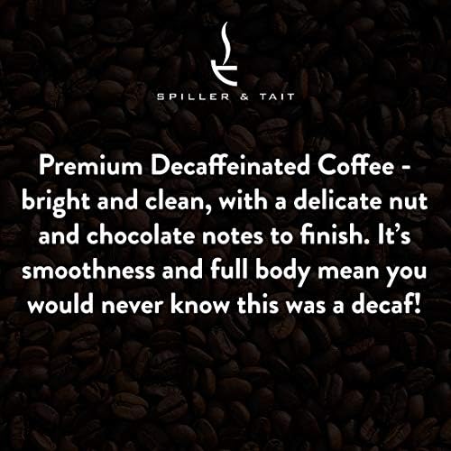 Spiller & Tait Sparkling Water Decaffeinated Coffee Beans 1kg Bag – Fairtrade and Fresh Roasted – Suitable for All Coffee Machines