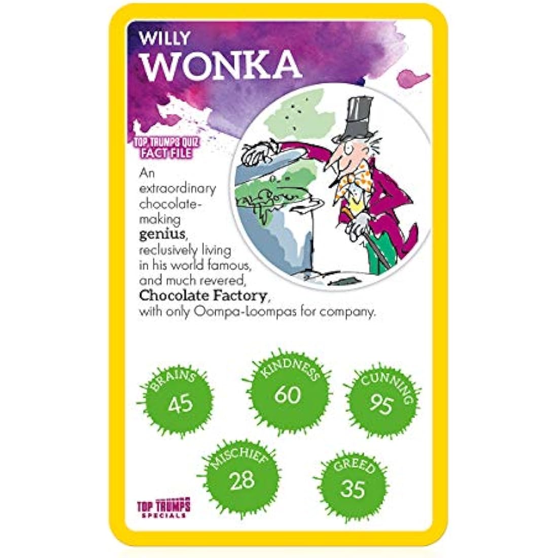 Top Trumps Roald Dahl Vol.1 Specials Card Game, play with gloriumptious characters from Matilda, The BFG, Charlie and the Chocolate Factory and Willy Wonka, gifts for boys and girls aged 6 plus