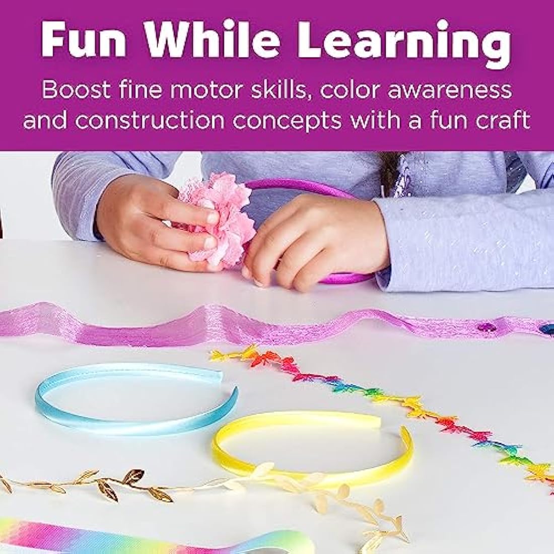 Creativity for Kids Fashion Headbands Craft Kit, Makes 10 Unique Hair Accessories (Packaging May Vary)