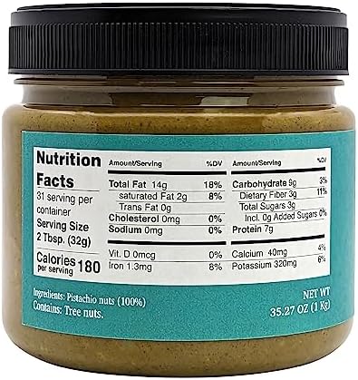 Nutural World - Crunchy Pistachio Butter (1kg) / 100% Pure Single Ingredient - Great Taste Award Winner