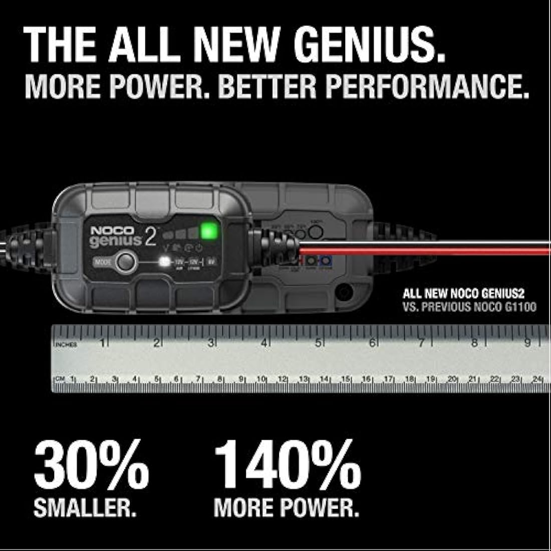 NOCO GENIUS2: 2A 6V/12V Smart Battery Charger – Automatic Maintainer, Trickle Charger & Desulfator with Overcharge Protection & Temperature Compensation – For Lead-Acid & Lithium Batteries