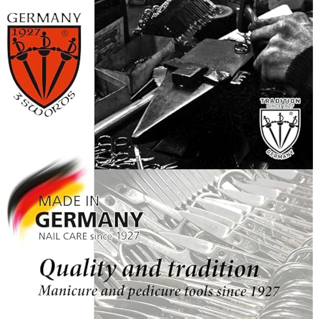 3 Swords Germany - brand quality 10 piece manicure pedicure grooming kit set for professional finger & toe nail care scissors clipper fashion leather case in gift box, Made by 3 Swords (000415)