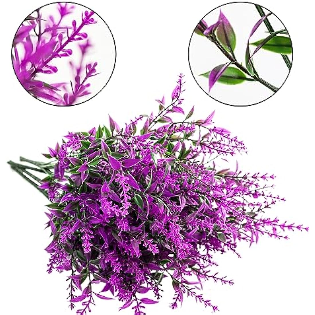 Sredumn 20 Bundles Artificial Flowers, artificial plants outdoor,UV Resistant Plastic Shrub Fake Flowers, for outside, garden, hanging, basket, fence, window, trellis decoration (Fuchsia)