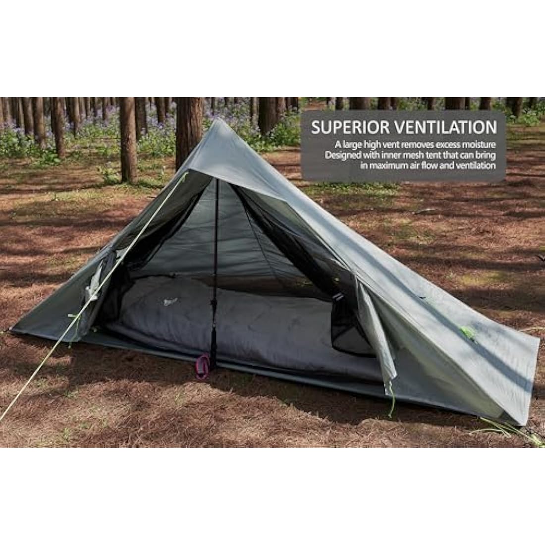 Nature Link Altair One Ultralight Trekking Pole Backpacking Tent, Waterproof SIL Nylon, Double Wall, 3 Season, 1 Person Shelter for Backpacking, Hiking, Camping, Trekking, Bushcraft