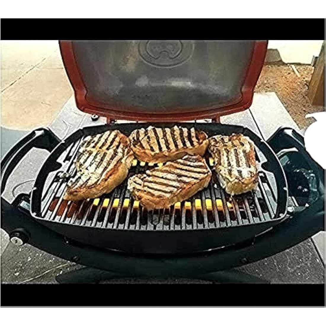 GFTIME 7646 Cast Iron Cooking Grid Grate for Weber Q300 Q320 Q3000 Q3200 Series Gas Grills, Replacement Spare Parts for Weber 7646 7584, (63.5 x 45.2cm in Total), 2 Pack
