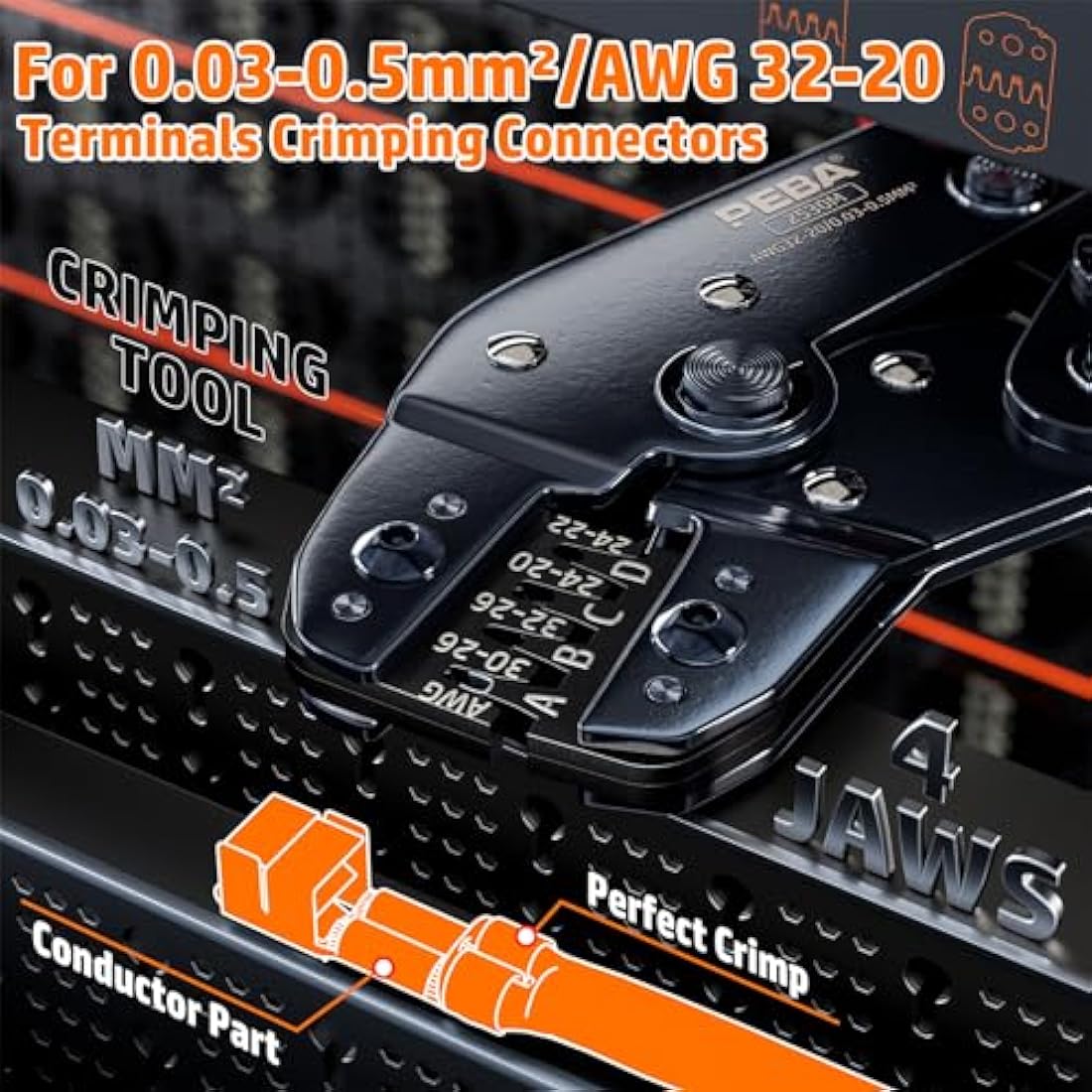 PEBA Crimping Pliers Connector Set- 18 Styles JST-XH 2.5mm Connectors and Crimp Pins Assortment Kit, JST Crimping Pliers 0.03-0.5mm²/AWG 32-20 for JST(XH/SM/PH/SYP), Dupont Connectors